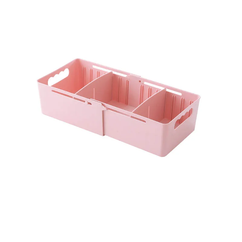 Перегородка нижнее белье бюстгальтер органайзер для женщин и мужчин коробка для хранения носков нижнее белье пластиковый ящик шкаф контейнер косметичка - Цвет: Розовый