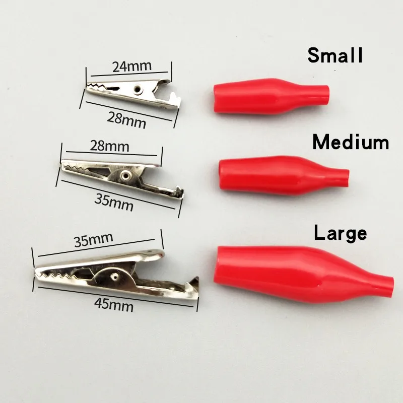 

10pc Alligator Clips Electrical DIY Test Leads Alligator Double-ended Crocodile Clips Roach Clip Test Jumper Wire 28mm 35mm 45mm