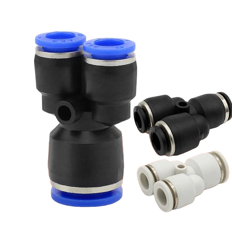 Pneumatic fittings Plastic quick plug Y-type gas tube connectors 3-way Quick adapter PWY6/8/10/12-4/6/8/10/12mm | Обустройство дома