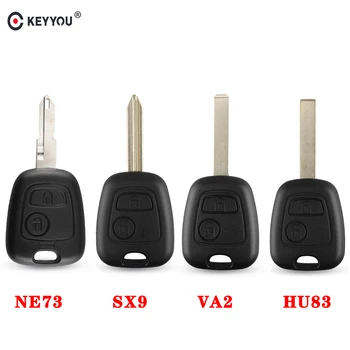 

KEYYOU 20PCS for Peugeot 106 206 306 406 Key Shell 2 Button NE73/VA2/HU83/SX9 Blade Replacement Remote Control Car Cover Case