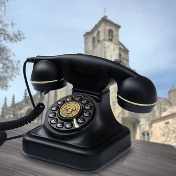 

Button Dial Telephone Retro Old Fashioned Landline Phones with Classic Metal Bell Corded Phone for Home Office telefono antiguo