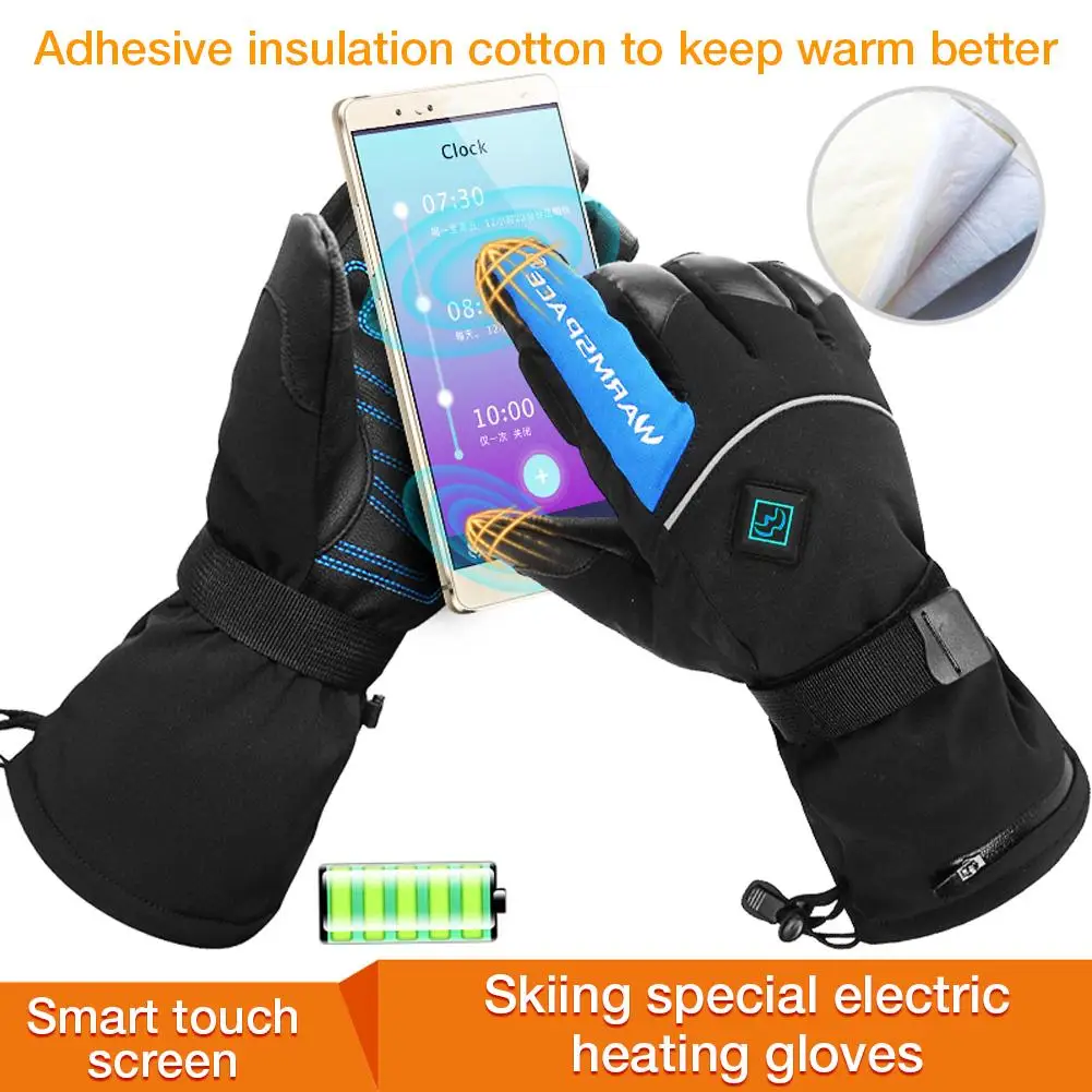 Перчатки с подогревом на электрической батарее, тепловые перчатки с питанием от батареи, электрические перчатки с подогревом, мотоциклетные рукавицы для мужчин и женщин