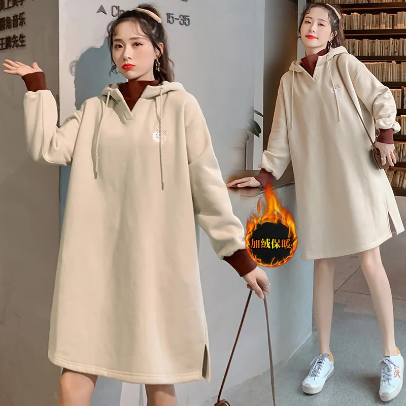

2019 Maternity Clothes Autumn And Winter Pregnant Women Brushed And Thick Autumn Clothing Hoodie Coat Women's Fashion Models Win