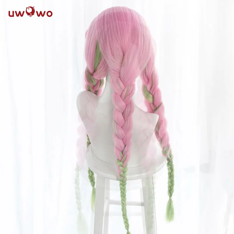 PRE-SALE UWOWO Kanroji Mitsuri Wig Kimetsu No Yaiba Demon Slayer Cosplay Wigs Pink Green Gradient Synthetic Heat Resistant Hair