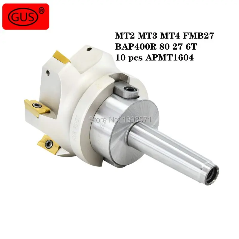 Фрезерный станок с ЧПУ MT2 FMB27 M10 MT3 M12 MT4 M16 BAP400R 80 27 6 Т образный хвостовик фрезерный + 10 APMT1604 вставки|Держатель