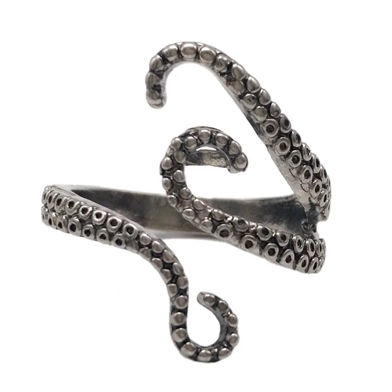 

Adjustable Retro Titanium Steel Children Octopus Ring Men's Domineering Personality Unisex Finger Accessory