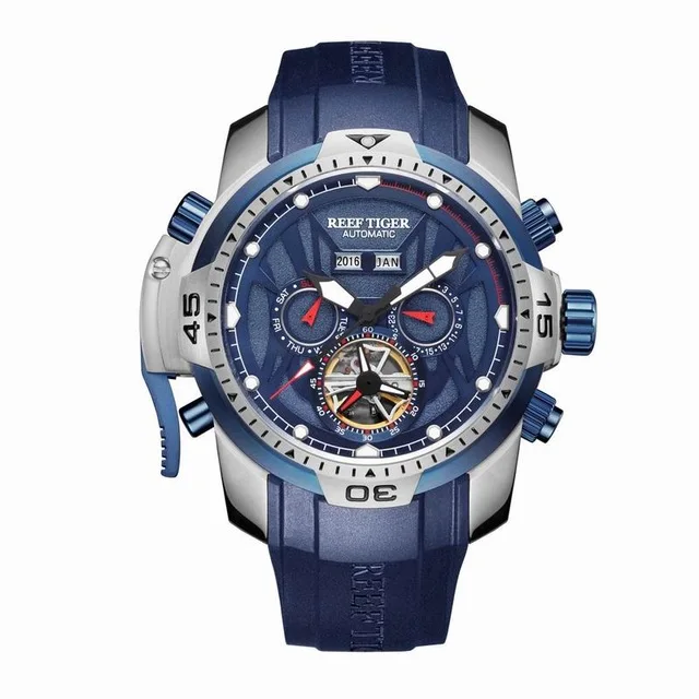 Мужские спортивные Автоматические наручные часы, мужские механические часы Reef Tiger, мужские спортивные водонепроницаемые наручные часы montre homme, роскошные часы RGA3532 - Color: watch men p11
