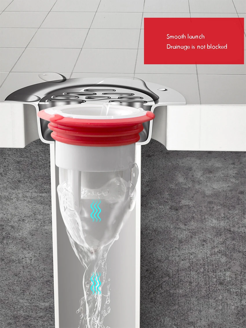 Shower Floor Drain Backflow Preventer Valve Sewer Core Drainage Insert