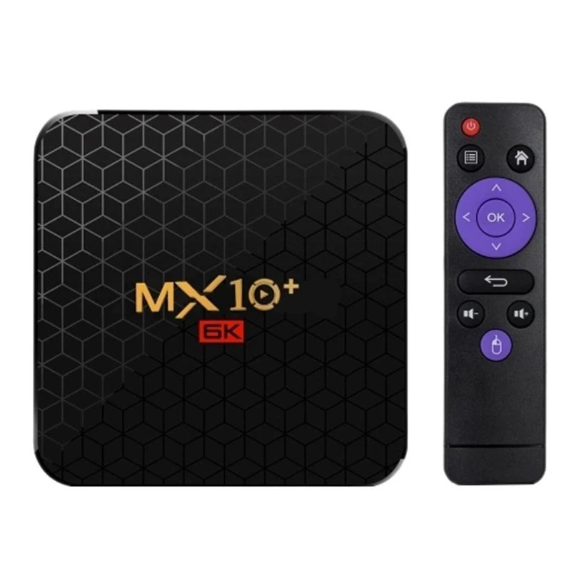 MX10+ Intelligent Set Top Box 6K Wifi Media Player TV Receiver Network TV Set-Top Box Android 9 ALLWINNER H6 4096 x 2160 4GB RAM