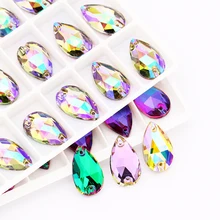 Astrobox haute qualité goutte verre cristal Strass coudre sur Strass Flatback coudre sur Strass pour bricolage vêtements fabrication de bijoux