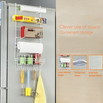 

6 Layer Refrigerator Rack Simple Side Shelf Sidewall Holder Multifunctional Kitchen Supplies Organizer Household Fridge Storage