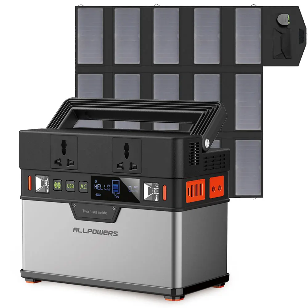 US $455.99 ALLPOWERS Portable Power Station 288Wh Lithium Battery Solar Generator with Solar Panel 100W Backup Supply 110V 220V AC Outlet