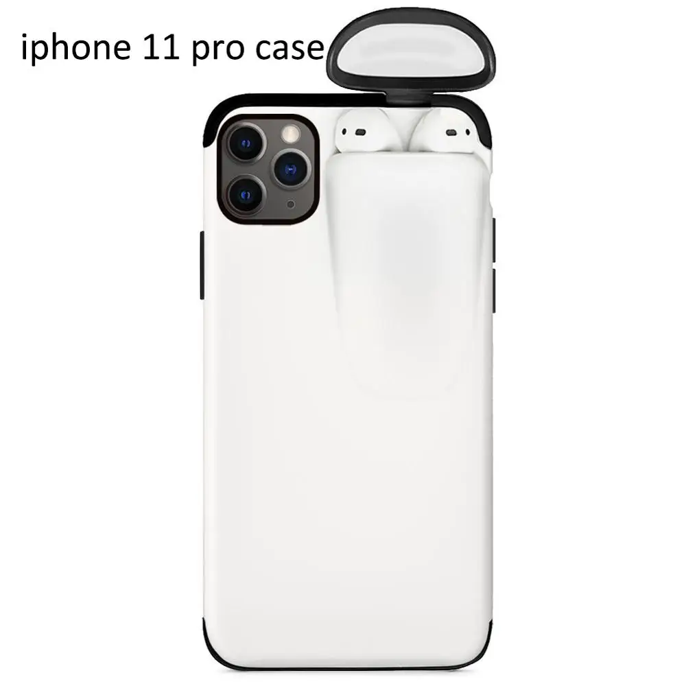 White 11 pro Конструкция «2 в 1 чехол из ТПУ и силикона с совместимый IP и для AirPods ящик для хранения с защитой от падения Анти-Царапины модные 55g мобильного телефона чехол - Цвет: White 11 pro
