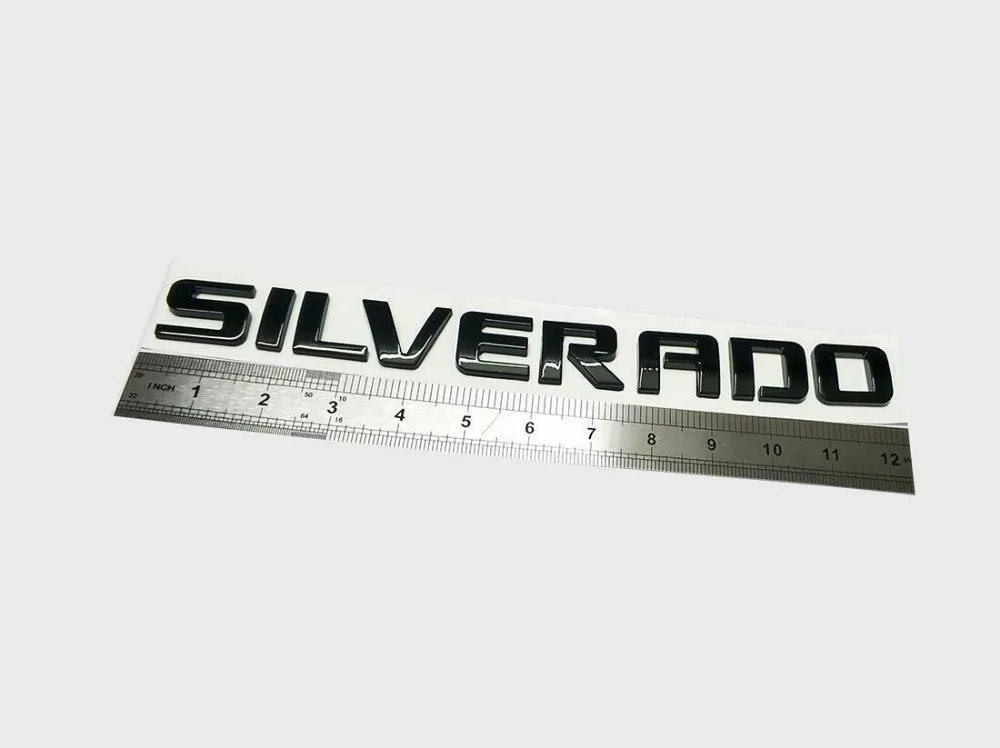3x Silverado+ 1x LT табличка значок с эмблемой 3D 1500 Silverado глянцевый черный