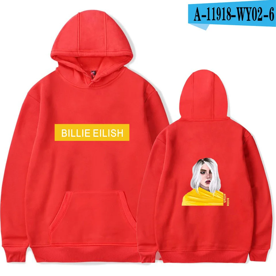 A11918-6 Популярные женские уличные толстовки Billie Eilish толстовка мужские повседневные толстовки с длинным рукавом хип хоп пуловеры одежда - Цвет: A11918-6