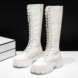 2021 Autumn Winter Booties Female Plus Size 35-43 Sexy High Boots Knee-high Pu Boots High Heels For Women Fashion Shoes