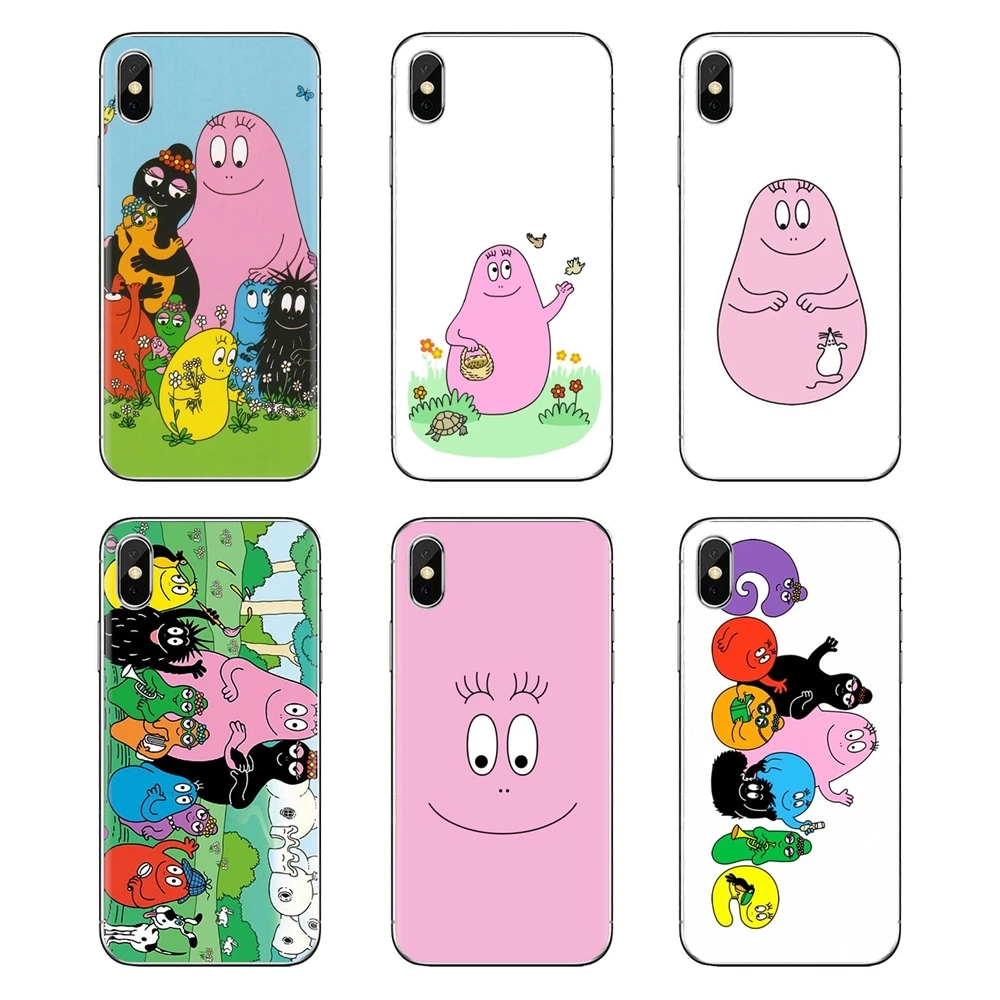 

For iPod Touch Apple iPhone 4 4S 5 5S SE 5C 6 6S 7 8 X XR XS Plus MAX Transparent TPU Housing Les Barbapapa Barbamama Pink Smile
