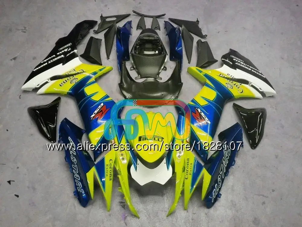 Инъекции для SUZUKI GSXR 600 750 GSXR750, возрастом 11, 12, 13, 14, 15, 39BS. 0 K11 GSXR600 2011 2012 2013 обтекатель черый белый - Цвет: No. 6