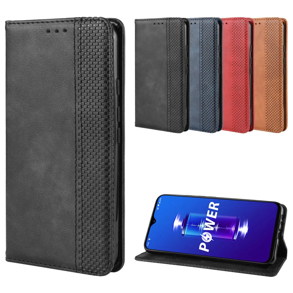 

Luxury Leather phone case for UMIDIGI Power back Cover Flip wallet with stand Retro Coque