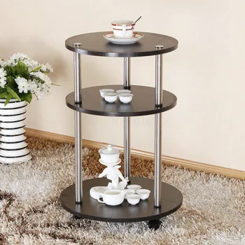 

Mobile small-sized coffee table round simple modern Kung Fu tea table creative living room with round tea cart coffee table
