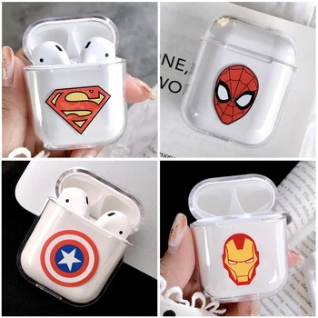 

Marvel Captain America Shield Superhero Case Cover for Apple Airpods Spiderman Case Cute Wireless Bluetooth Earphone Cover