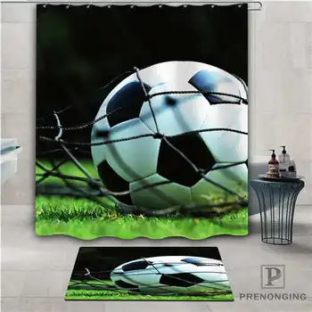 

Custom football (1) Waterproof Shower Curtain Doormat Home Bath Bathroom Polyester Fabric Multi Sizes#2019-01-12-180