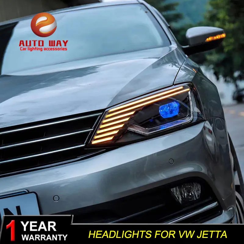 Чехол для автомобильной фары VW Jetta 2011 2017 светодиодный ные ная фара DRL двухлучевая