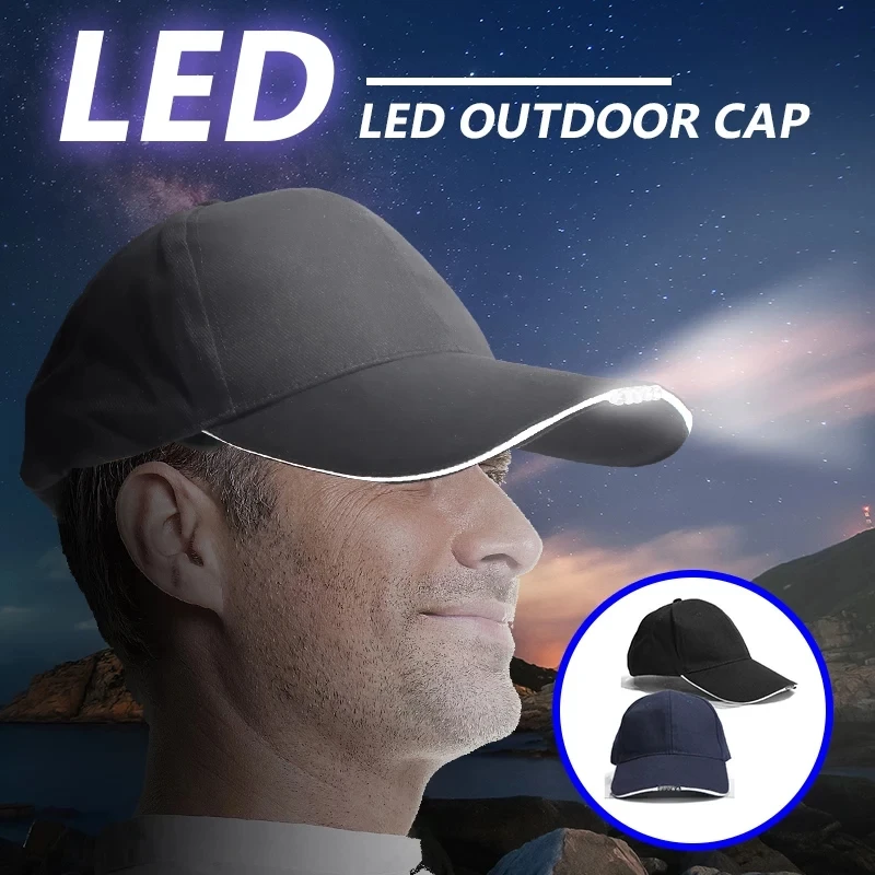 

LED Light Headlight Baseball Cap Fashion LED Lighted Hat Baseball Cap Headlamp Head Lamp Lantern For Camping Cycling Cap