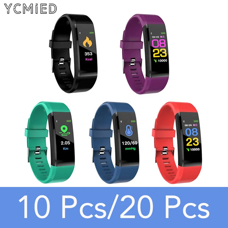 Оптовая продажа 115 Plus Смарт-часы Bluetooth Смарт-Браслет фитнес-трекер для Android/IOS 10