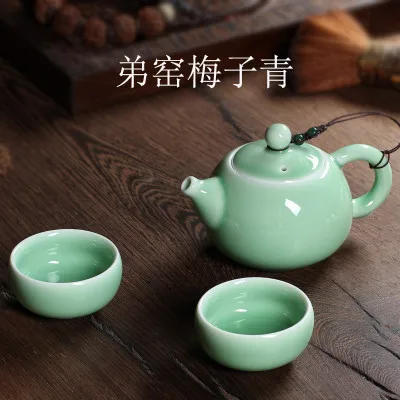 Celadon чайник один горшок две чашки японский кунг-фу чайная церемония набор китайский ручной работы Пуэр Улун керамический чайник - Цвет: 7