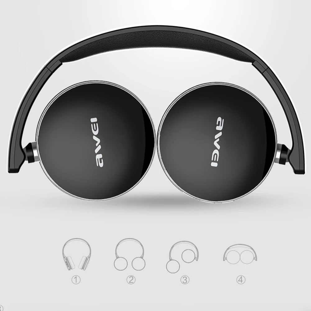 Складные Hi Fi стереонаушники AWEI A500BL с Bluetooth беспроводные наушники Спортивная