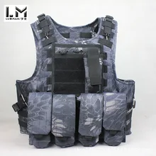 Камуфляжный жилет-амфибия с принтом питона, CS полевые операции, MOLLE система защиты, мужской жилет, Экипировка для мужчин