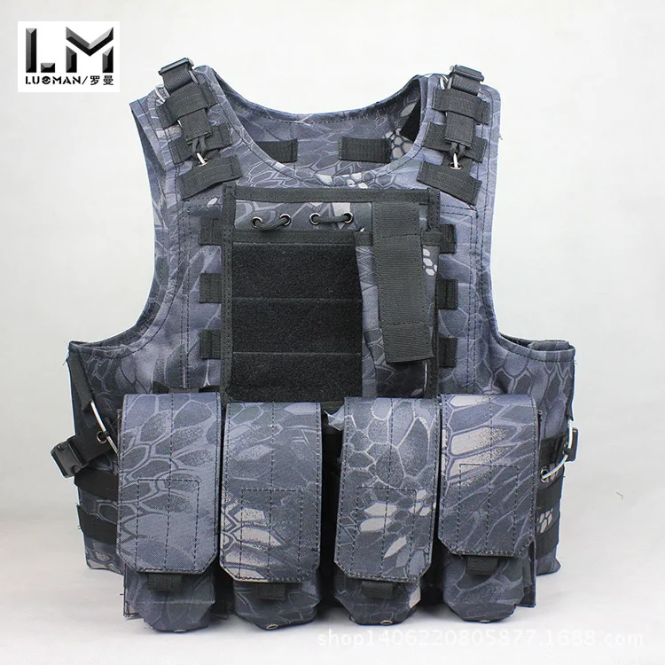 

Python-Print Camouflage Amphibious Vest CS Field Operations MOLLE System Protection Men Waistcoat Equipment