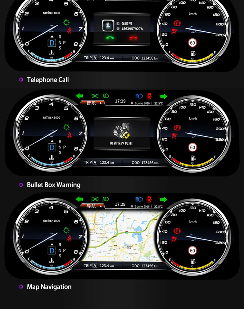 Liandlee Instrument Panel Replacement Dashboard Entertainment Android System for Toyota Land Cruiser 200 J200 LC200 Roraima 2016~2019
