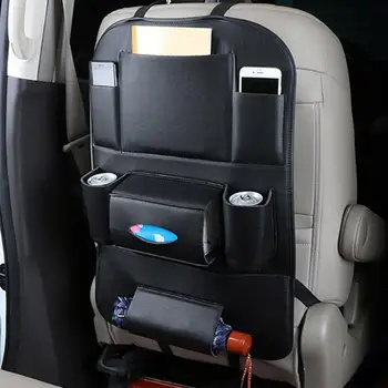 

Universal Car Seat Back Organizer PU Leather Car Seat Storage Organizer And Tablet Holder For IPad Phone Holder With Tissue Box