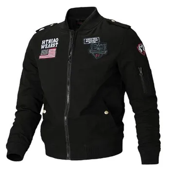 

Spring autumn flight jacket men's youth embroidery military uniform jacket cotton large size baseball uniform Outerwear Coat