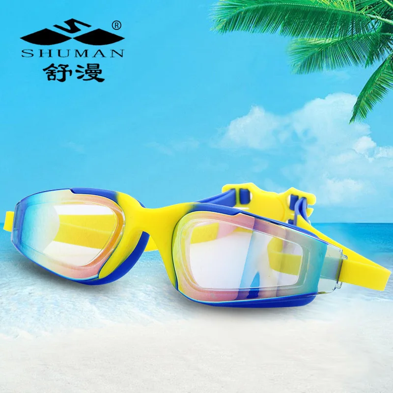 

Shuman Casual Medium Frame Goggles Electron Gun High-definition Electroplated Waterproof Anti-fog Swimming Goggles