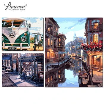 

DIY Frame Oil Digital Painting By Numbers Landscape Wall Canvas Art Pictures Coloring By Number For Living Room Home Decor