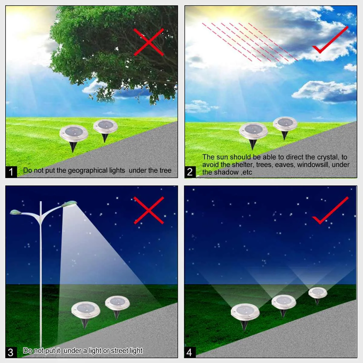 2 шт. 4 светодиодный s солнечное светодиодное напольное освещение наземные пятна свет наружная садовая лампочка для освещения подножки Светодиодная лампа для украшения сада