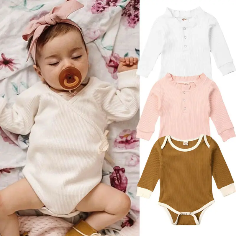 

Emmababy Newborn Toddler Kids Baby Girl Casual Clothing Long Sleeve Patchwork Lovely Soft Jumpsuit Bodysuit Outfits