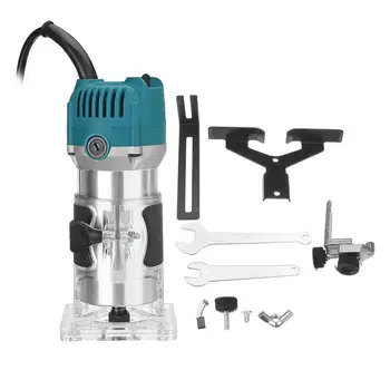 

800W Electric Hand Wood Trimmer Wood Router Mounting Accessory Storage Case Set