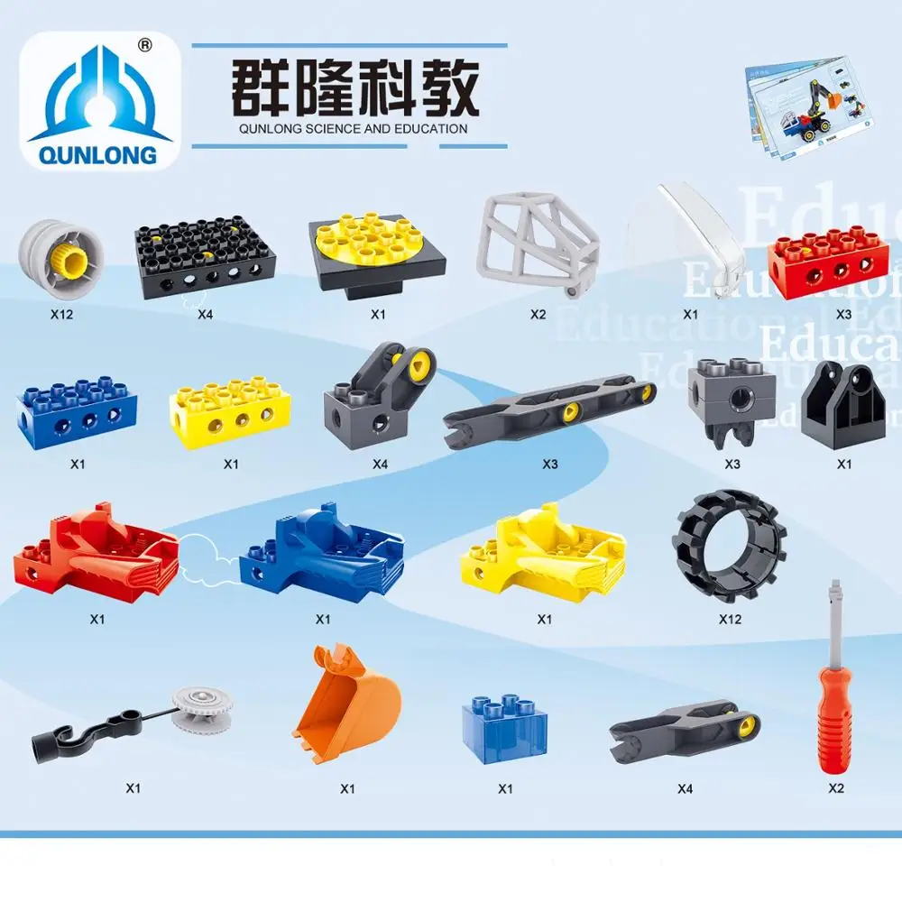 60 шт. экскаватор инженерный кран Строительные блоки Образование город техника грузовик Строительство Кирпич совместимый duplo игрушки для детей
