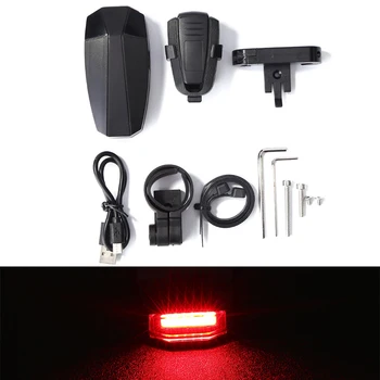 

COB LED USB Rechargeable Intelligent Tail Lamps Anti-theft Bike Security Burglar Alarm MTB Rear Remote Control Lamps