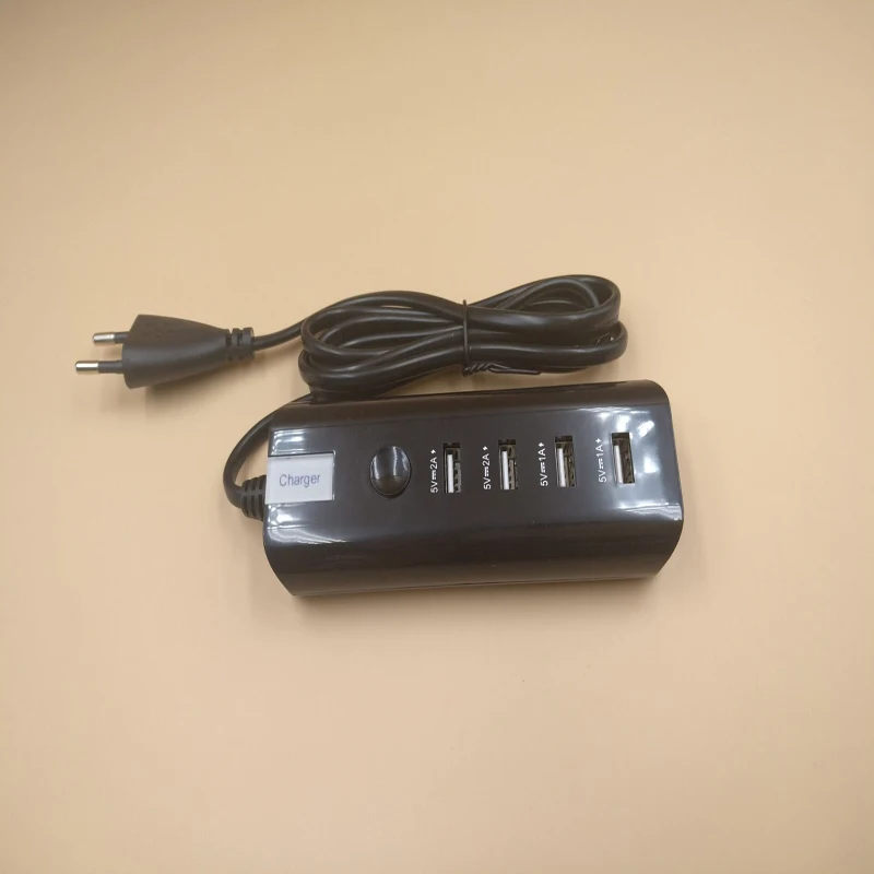 Вилка европейского стандарта 4 USB-порта для зарядки 5 А розетки переменного тока