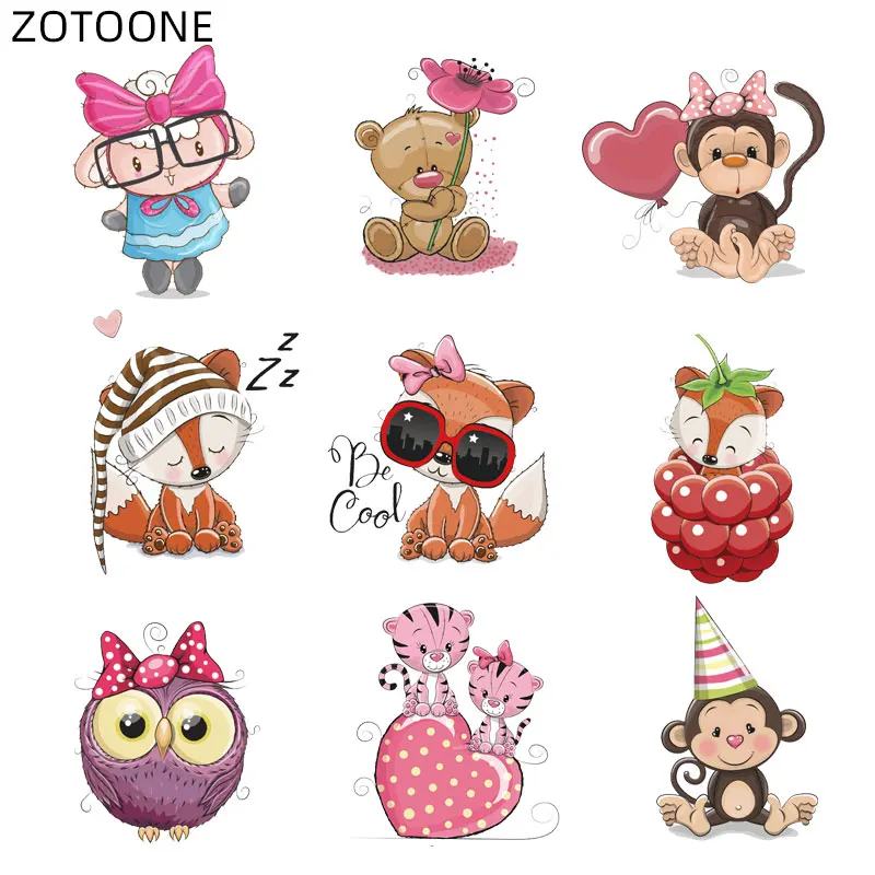 

ZOTOONE Iron on Heat Transfers Animal Patches for Clothing Heart Sticker for Kids Applications DIY Cute Squirrel Patch Appliques