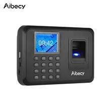 Aibecy биометрический пароль для распознавания отпечатков пальцев Многоязычная машина с 2,4 дюймовым ЖК-экраном Поддержка u-диска для загрузки данных