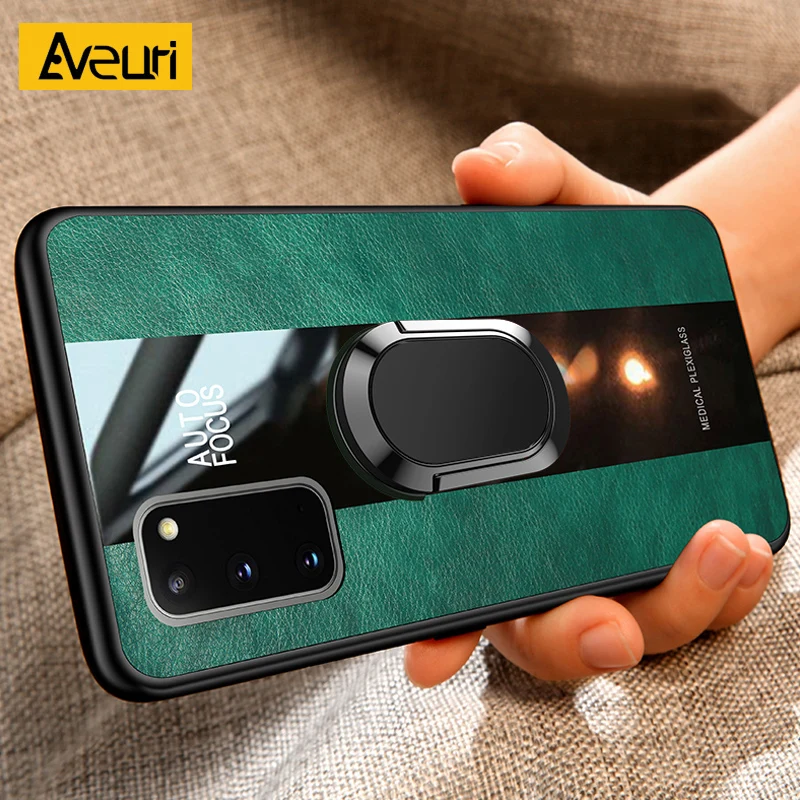 Custodia Per Telefono Con Anello In Pelle Pu Di Lusso Per Samsung Galaxy A50 A70 A51 A71 M21 M30S S20 Fe Custodia Protettiva Per Cover Posteriore Coqu