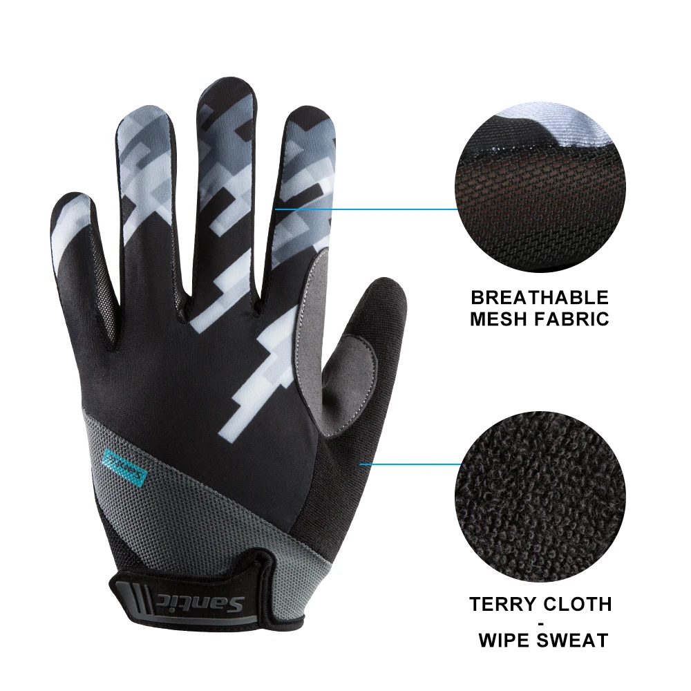 Велосипедные перчатки Santic для мужчин быстросохнущие ветрозащитные ударопрочные