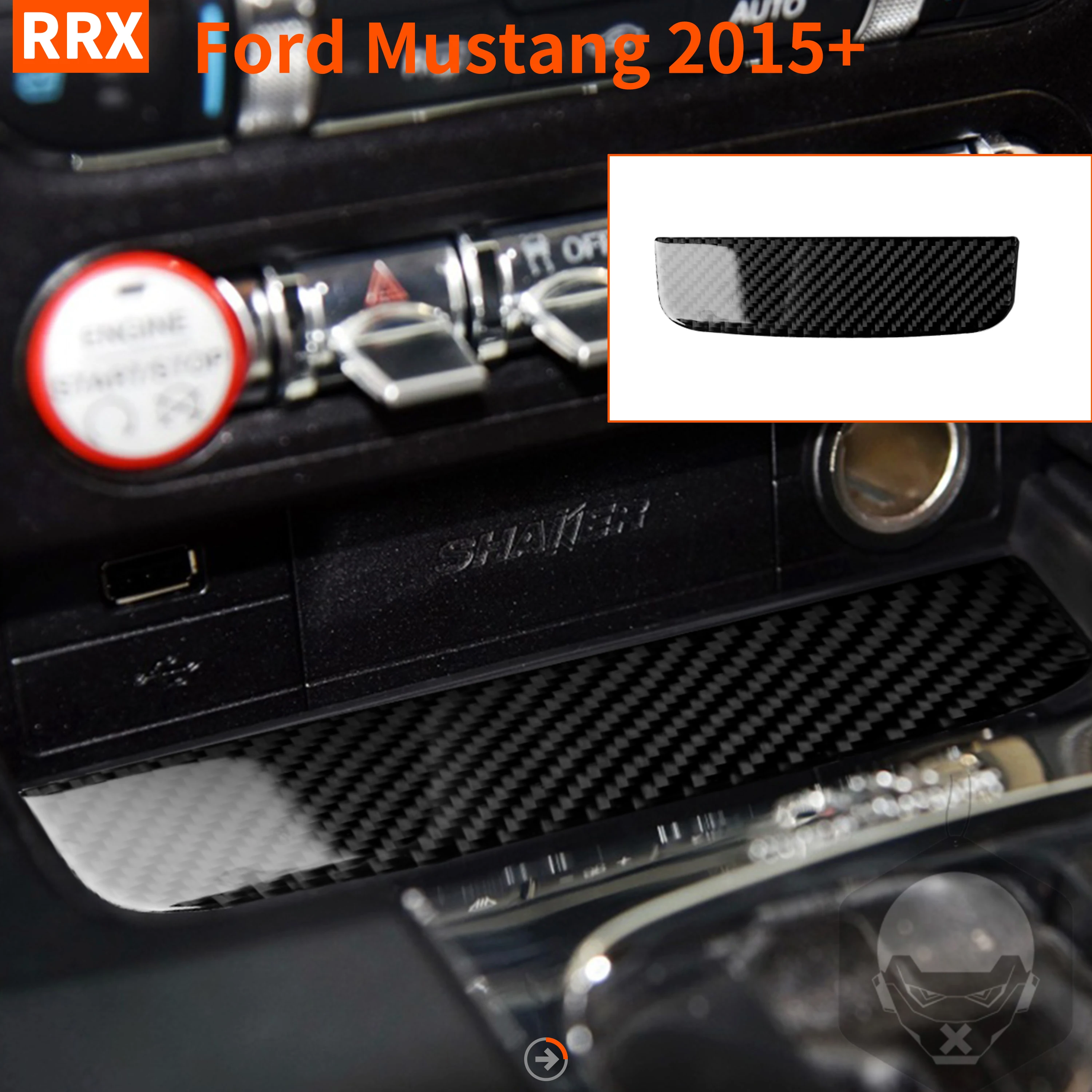 

Carbon Fiber Cup Holder Storage Sticker For Ford Mustang GT 2015 2016 2017 2018 Center Console Gear Interior Car Accessories