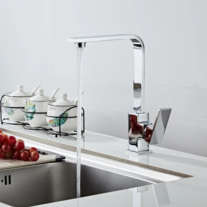 Латунный Смеситель для кухонной раковины 2 цвета холодной и горячей воды с одной